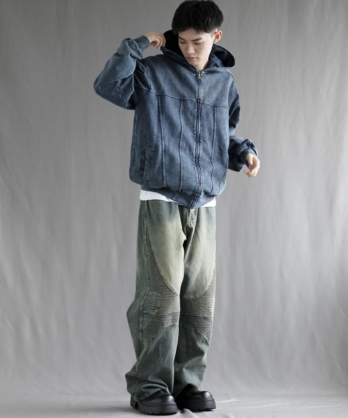 aimoha(アイモハ)の「【aimoha neo】 Vintage Washed Zip-Up Hoodie(パーカー・メンズ・ブラック/ブルー/レッド・SMALL/MEDIUM/LARGE/X-LARGE)」の17枚目の写真