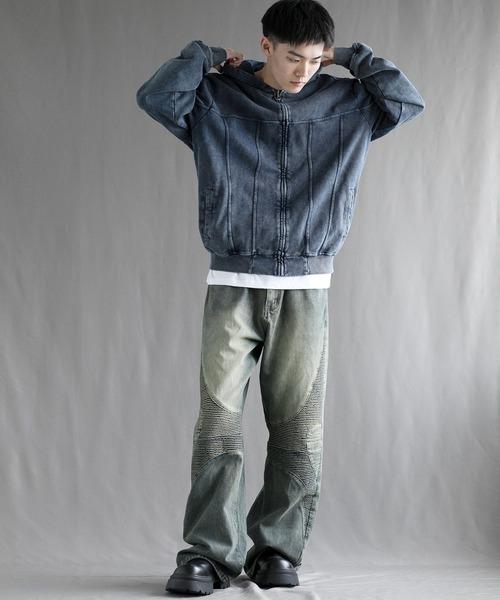 aimoha(アイモハ)の「【aimoha neo】 Vintage Washed Zip-Up Hoodie(パーカー・メンズ・ブラック/ブルー/レッド・SMALL/MEDIUM/LARGE/X-LARGE)」の20枚目の写真