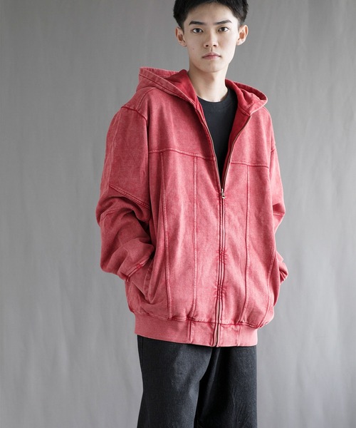 セール】【aimoha neo】 Vintage Washed Zip-Up Hoodie