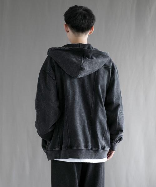 aimoha(アイモハ)の「【aimoha neo】 Vintage Washed Zip-Up Hoodie(パーカー・メンズ・ブラック/ブルー/レッド・SMALL/MEDIUM/LARGE/X-LARGE)」の8枚目の写真