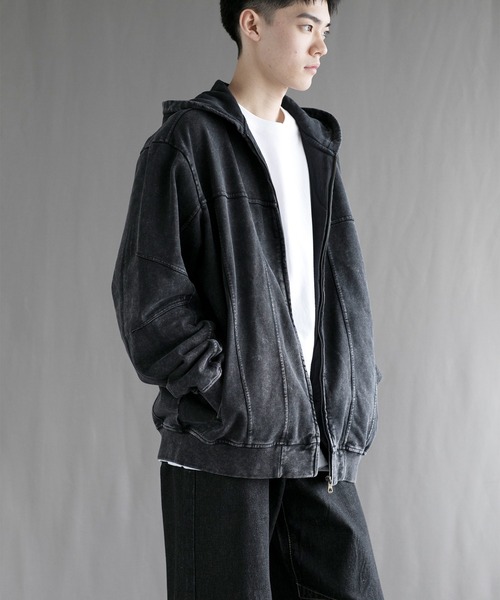 aimoha(アイモハ)の「【aimoha neo】 Vintage Washed Zip-Up Hoodie(パーカー・メンズ・ブラック/ブルー/レッド・SMALL/MEDIUM/LARGE/X-LARGE)」の15枚目の写真