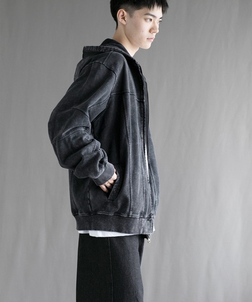 aimoha(アイモハ)の「【aimoha neo】 Vintage Washed Zip-Up Hoodie(パーカー・メンズ・ブラック/ブルー/レッド・SMALL/MEDIUM/LARGE/X-LARGE)」の16枚目の写真