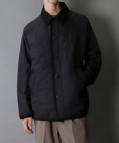 セール】Corduroy Collar Quilting Blouson/コーデュロイ襟