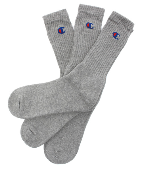 Champion（チャンピオン）の「3足1セット ユニセックス チャンピオン パイルソックス Champion Socks CS-0701（ソックス/靴下・レディース・ホワイト/マルチ/ブラック/グレー・MEDIUM/SMALL）」の3枚目の写真
