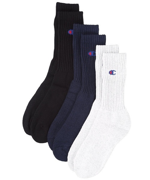 Champion（チャンピオン）の「3足1セット ユニセックス チャンピオン パイルソックス Champion Socks CS-0701（ソックス/靴下・レディース・ホワイト/マルチ/ブラック/グレー・MEDIUM/SMALL）」の4枚目の写真
