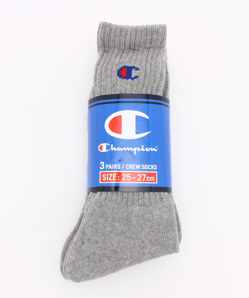 Champion（チャンピオン）の「3足1セット ユニセックス チャンピオン パイルソックス Champion Socks CS-0701（ソックス/靴下・レディース・ホワイト/マルチ/ブラック/グレー・MEDIUM/SMALL）」の7枚目の写真