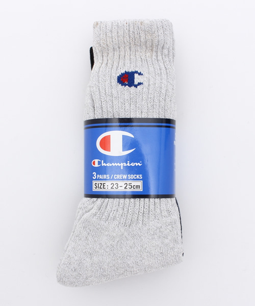 Champion（チャンピオン）の「3足1セット ユニセックス チャンピオン パイルソックス Champion Socks CS-0701（ソックス/靴下・レディース・ホワイト/マルチ/ブラック/グレー・MEDIUM/SMALL）」の8枚目の写真
