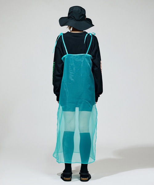 NON TOKYO(ノントーキョー)の「SHEER LONG CAMISOLE L/S T-SHIRTS(ワンピース・レディース・オレンジ系/ホワイト×グレー/ブラック×ブルー・FREE)」の10枚目の写真