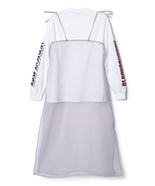 NON TOKYO(ノントーキョー)の「SHEER LONG CAMISOLE L/S T-SHIRTS(ワンピース・レディース・オレンジ系/ホワイト×グレー/ブラック×ブルー・FREE)」の6枚目の写真