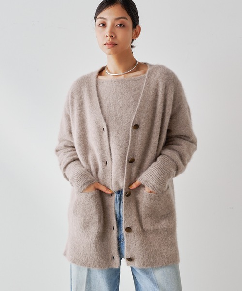 Whim Gazette（ウィムガゼット）の「ウール混ファーニットカーディガン