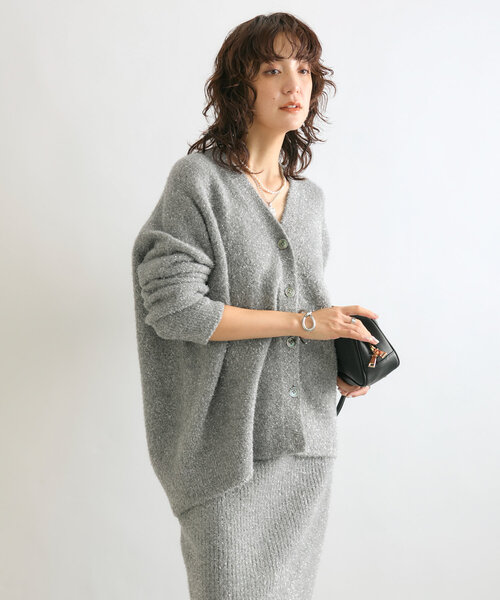 RIVE DROITE（リヴドロワ）の「【セットアップ対応】フェザーラメカーデ（カーディガン/ボレロ・レディース・ブラック/ブラウン/グレー・FREE）」の7枚目の写真