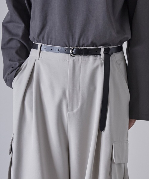 CLEL】Soft Leather Narrow Belt / ソフトレザー ナローベルト（ベルト