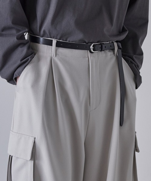 CLEL(クレイル)の「【CLEL】Soft Leather Narrow Belt / ソフトレザー ナローベルト(ベルト・メンズ・ブラック/ブラック系・FREE)」の12枚目の写真