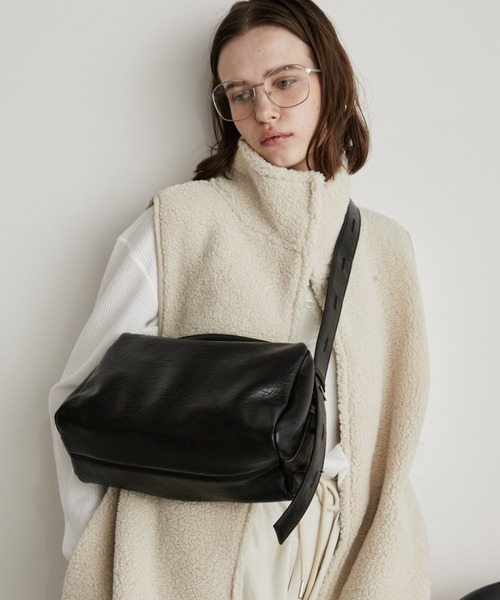 フェイクレザー2WAYスクエアバッグ【詳細動画あり】（ショルダーバッグ