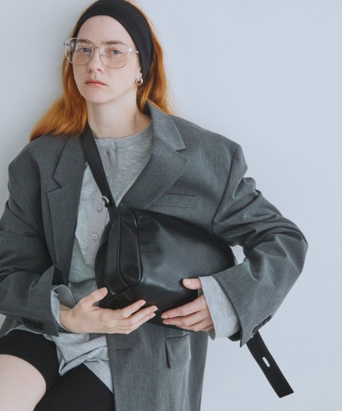 フェイクレザー2WAYスクエアバッグ【詳細動画あり】（ショルダーバッグ