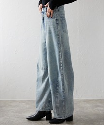 デニム ホイルペイント カーブパンツ