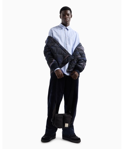 EMPORIO ARMANI(エンポリオアルマーニ)の「【エンポリオ アルマーニ】ASV ブラックブルー カプセルコレクション メッセンジャーバッグ ナイロン スモール(ショルダーバッグ・メンズ・ブラック・FREE)」の8枚目の写真