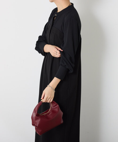 COLLAGE GALLARDAGALANTE(コラージュガリャルダガランテ)の「シアーシャツドッキングワンピース(ワンピース・レディース・カーキ/ブラック・FREE)」の5枚目の写真