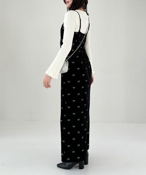 【セール】リボンベロアキャミワンピース 249397（ワンピース）｜Heather（ヘザー）