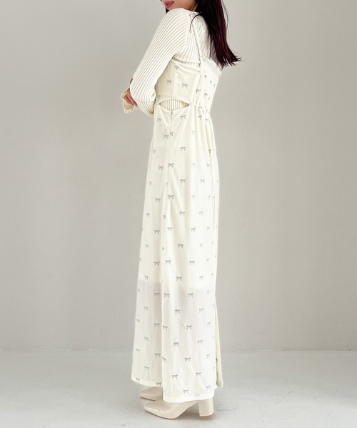 【セール】リボンベロアキャミワンピース 249397（ワンピース）｜Heather（ヘザー）