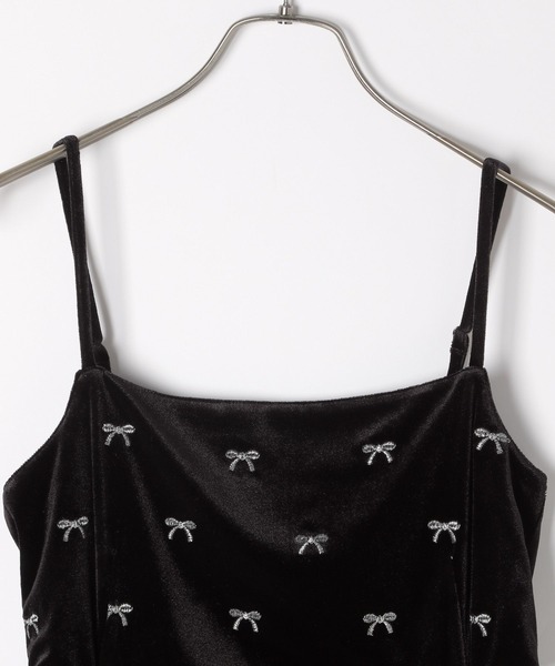 セール】リボンベロアキャミワンピース 249397（ワンピース）｜Heather