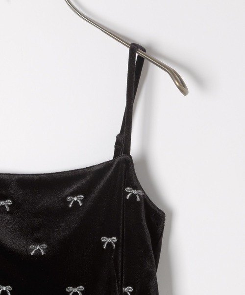 セール】リボンベロアキャミワンピース 249397（ワンピース）｜Heather