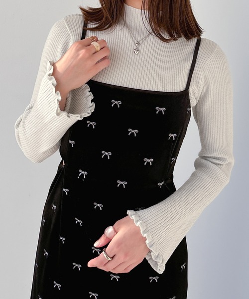 meppluページ セール】リボンベロアキャミワンピース 249397（ワンピース）｜Heather