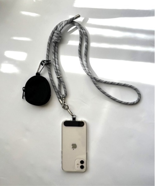 セール】ミニポーチ付き 太ロープ スマホショルダー ストラップ