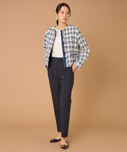 LINTON(リントン)の「ツイードフリンジジャケット《LINTON》(ノーカラージャケット・レディース・その他7・11号/9号/7号)」の2枚目の写真