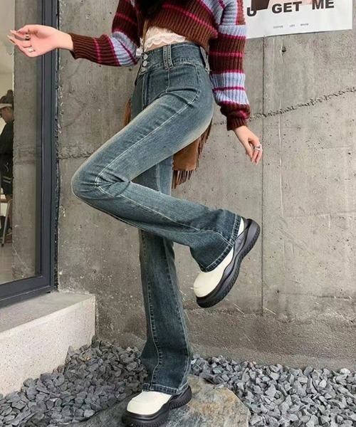 Miniministore（ミニミニストア）の「レトロ セミフレアデニムパンツレディース（デニムパンツ・レディース・インディゴブルー・M/XL/S/L）」の20枚目の写真