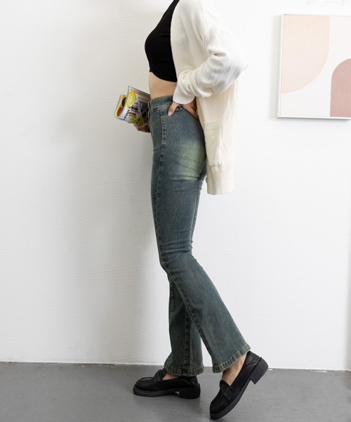 Miniministore（ミニミニストア）の「レトロ セミフレアデニムパンツレディース（デニムパンツ・レディース・インディゴブルー・M/XL/S/L）」の12枚目の写真