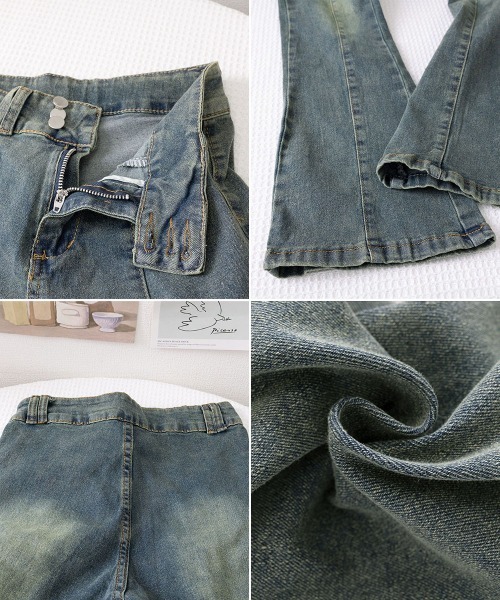 Miniministore（ミニミニストア）の「レトロ セミフレアデニムパンツレディース（デニムパンツ・レディース・インディゴブルー・M/XL/S/L）」の6枚目の写真
