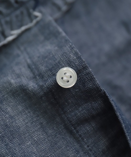 Yarmo] Dungaree Ruffle Shirts / ダンガリーフリル ブラウス