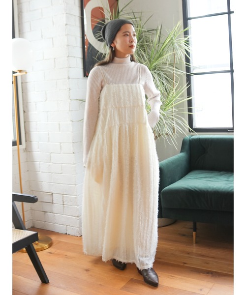 Ungrid(アングリッド)の「ジャカードキャミワンピース(ワンピース・レディース・オフホワイト/ブルー/ブラック・FREE)」の6枚目の写真