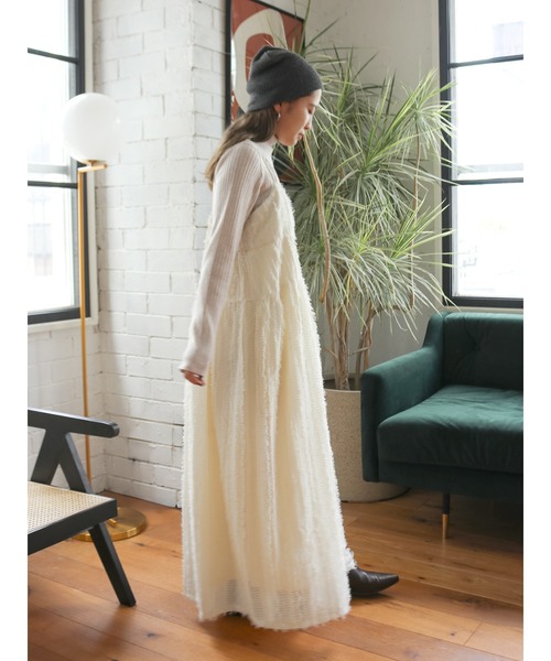 Ungrid(アングリッド)の「ジャカードキャミワンピース(ワンピース・レディース・オフホワイト/ブルー/ブラック・FREE)」の7枚目の写真