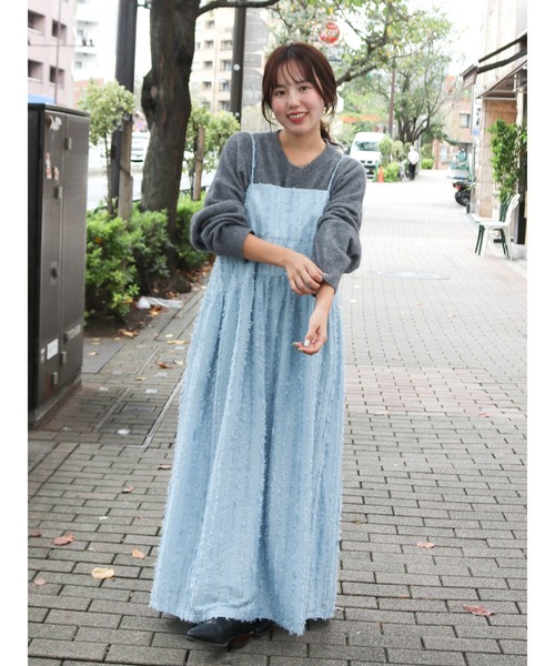 Ungrid(アングリッド)の「ジャカードキャミワンピース(ワンピース・レディース・オフホワイト/ブルー/ブラック・FREE)」の12枚目の写真