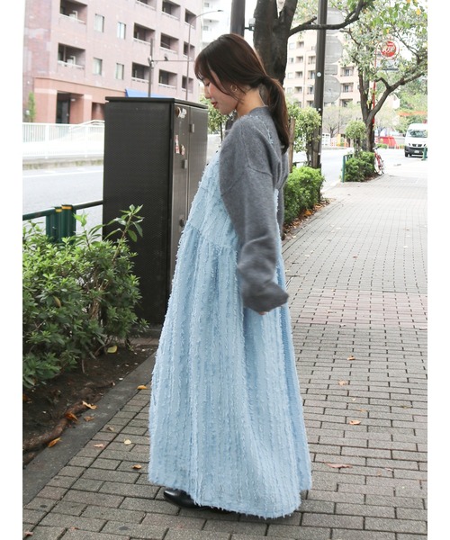 Ungrid(アングリッド)の「ジャカードキャミワンピース(ワンピース・レディース・オフホワイト/ブルー/ブラック・FREE)」の13枚目の写真