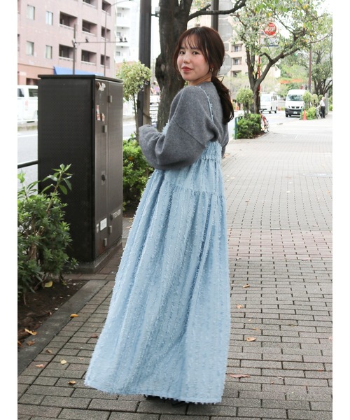 Ungrid(アングリッド)の「ジャカードキャミワンピース(ワンピース・レディース・オフホワイト/ブルー/ブラック・FREE)」の14枚目の写真