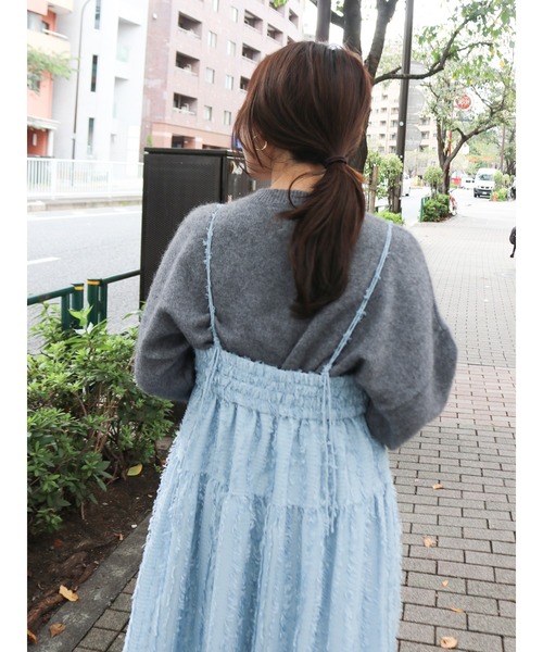 Ungrid(アングリッド)の「ジャカードキャミワンピース(ワンピース・レディース・オフホワイト/ブルー/ブラック・FREE)」の16枚目の写真