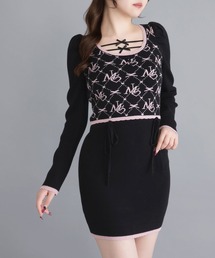 DearMyLoveMillor（ディアマイラブミラー）の「MLモノグラムニットミニワンピ（ワンピース）」