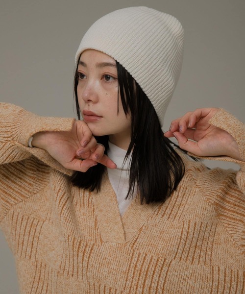 URBAN RESEARCH Sonny Label(アーバンリサーチサニーレーベル)の「シングルリブニット帽(ニットキャップ/ビーニー・レディース・ブラック/グレー/オフホワイト・ONE)」の2枚目の写真
