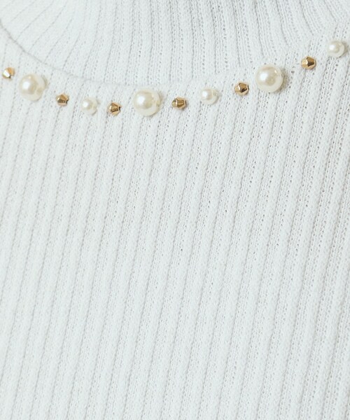 ITS'DEMO（イッツデモ）の「◆【通勤／伸縮性あり／手洗い可】ビジュープルオーバー（Tシャツ/カットソー・レディース・ベージュ/ブルー系その他/ライトグレー/ブラック・00）」の8枚目の写真