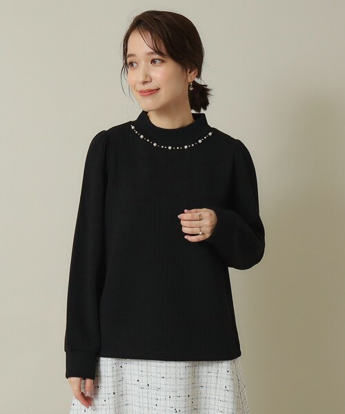 ITS'DEMO（イッツデモ）の「◆【通勤／伸縮性あり／手洗い可】ビジュープルオーバー（Tシャツ/カットソー・レディース・ベージュ/ブルー系その他/ライトグレー/ブラック・00）」の9枚目の写真