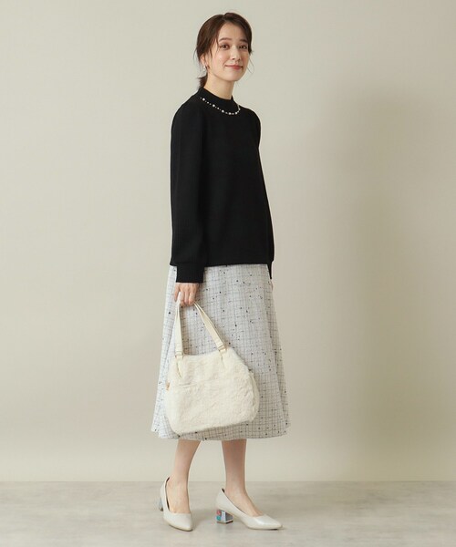 ITS'DEMO（イッツデモ）の「◆【通勤／伸縮性あり／手洗い可】ビジュープルオーバー（Tシャツ/カットソー・レディース・ベージュ/ブルー系その他/ライトグレー/ブラック・00）」の10枚目の写真