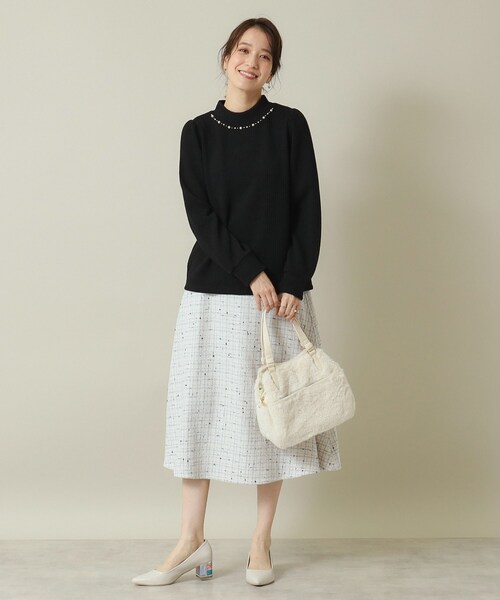 ITS'DEMO（イッツデモ）の「◆【通勤／伸縮性あり／手洗い可】ビジュープルオーバー（Tシャツ/カットソー・レディース・ベージュ/ブルー系その他/ライトグレー/ブラック・00）」の11枚目の写真