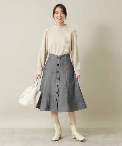 ITS'DEMO（イッツデモ）の「◆【通勤／伸縮性あり／手洗い可】ビジュープルオーバー（Tシャツ/カットソー・レディース・ベージュ/ブルー系その他/ライトグレー/ブラック・00）」の14枚目の写真