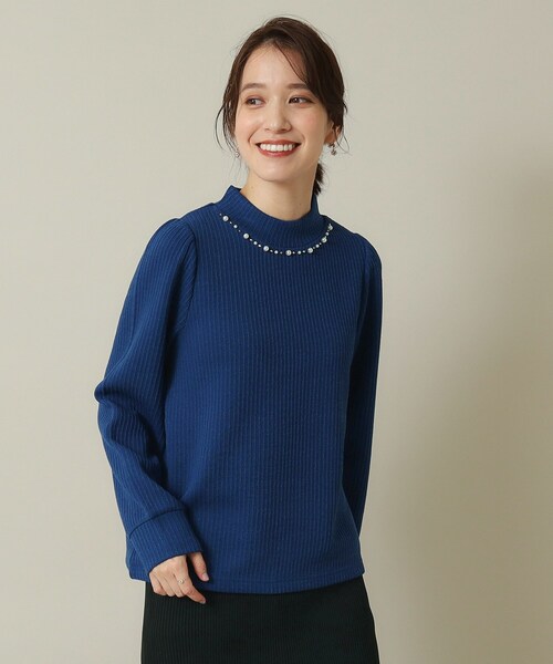 ITS'DEMO（イッツデモ）の「◆【通勤／伸縮性あり／手洗い可】ビジュープルオーバー（Tシャツ/カットソー・レディース・ベージュ/ブルー系その他/ライトグレー/ブラック・00）」の17枚目の写真