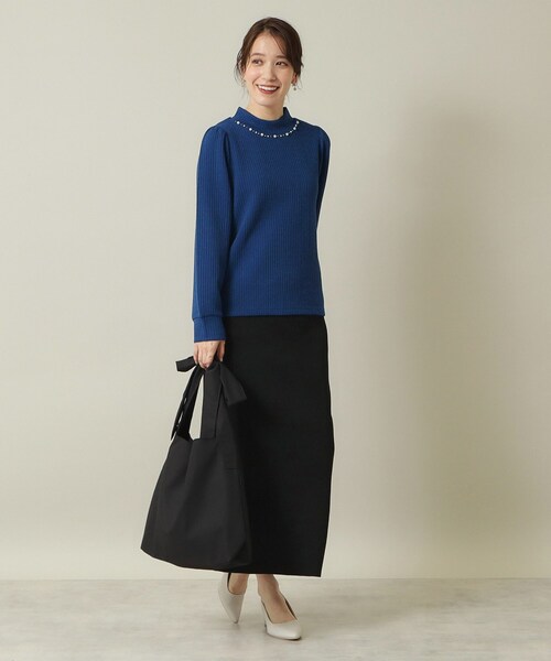 ITS'DEMO（イッツデモ）の「◆【通勤／伸縮性あり／手洗い可】ビジュープルオーバー（Tシャツ/カットソー・レディース・ベージュ/ブルー系その他/ライトグレー/ブラック・00）」の19枚目の写真