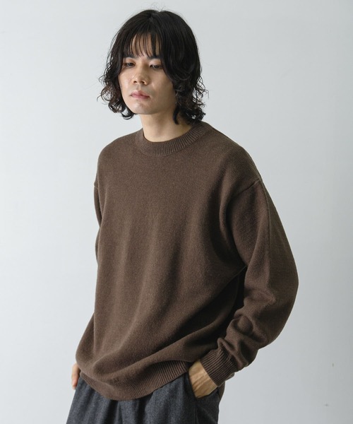 セール】『XLサイズ/WEB限定』チュニジアウール クルーネック ニット
