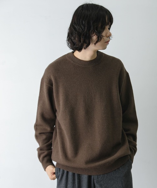 【新品未使用】Olde M & Daughter 25SSクルーネック セーター 高身長 袖丈たっぷりワイドリブプチハイネックセーター （トール